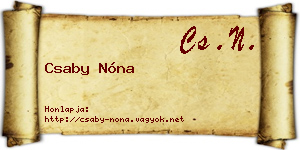 Csaby Nóna névjegykártya